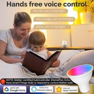 MOES ZigBee GU10 Smart LED Light Bulbs RGB Dimmable 2200-6500K Alexa Google APP
